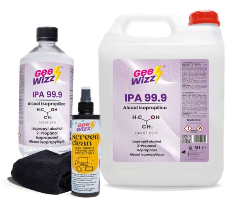 prodotti marchio GEE-WIZZ alcool isopropilico screen clean